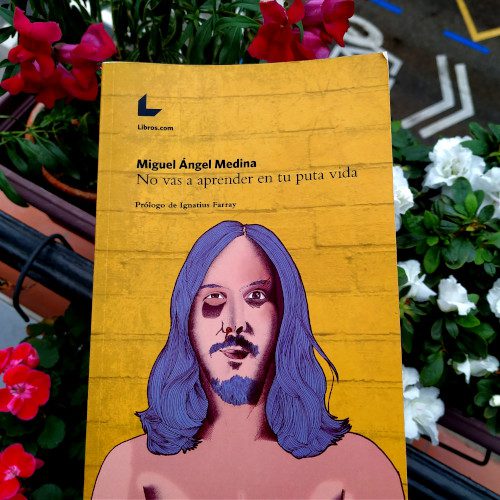Portada de «No vas a aprender en tu puta vida / Miguel Ángel Medina» (Med Vega). Ed. Libros.com (2018)